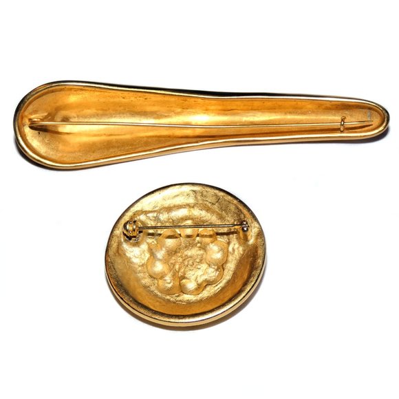 Vintage Brooch Pin Lot Unique Unusual Gold Tone - Picture 3 of 3